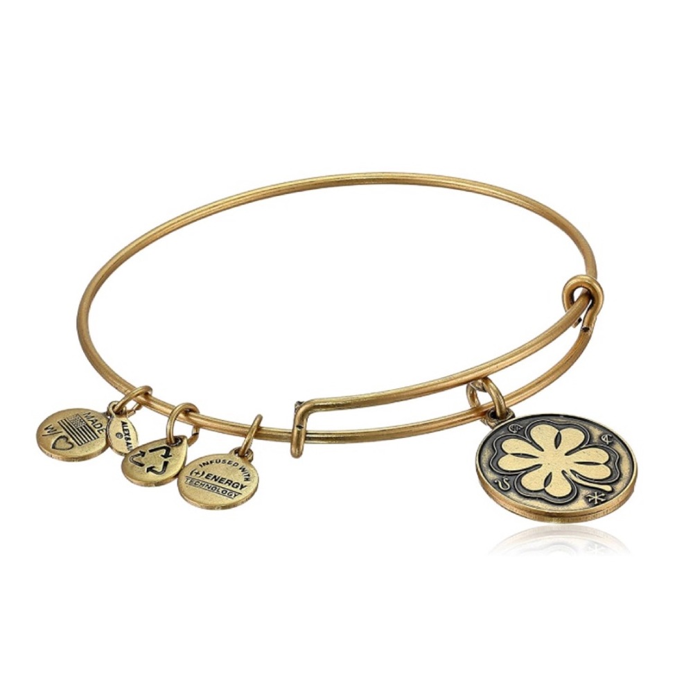 Bar Four-Leaf Clover Rafaelian Bangle Bracelet